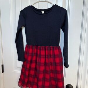 OshKosh B'gosh Navy and Red Plaid Kids Dress